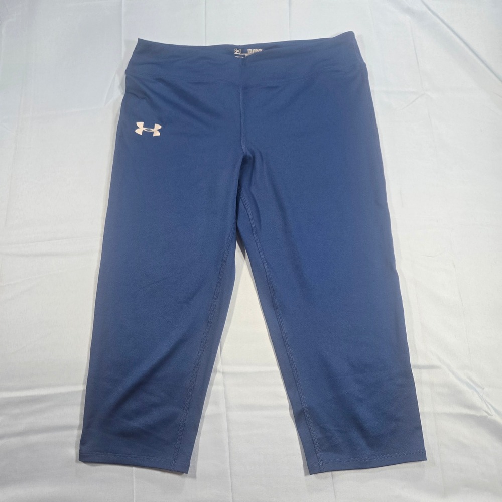Under Armour Kids Navy Blue AllSeasonGear Fitted Athletic Capri Leggings YXL